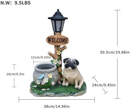 Corgi Dog Planter Garden Decor, Cute Resin Animal Flower Pot for Indoor Outdoor Use