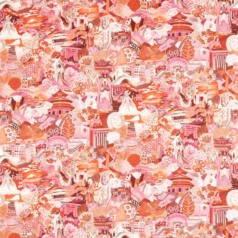 Journey of Discovery Fabric, Pink
