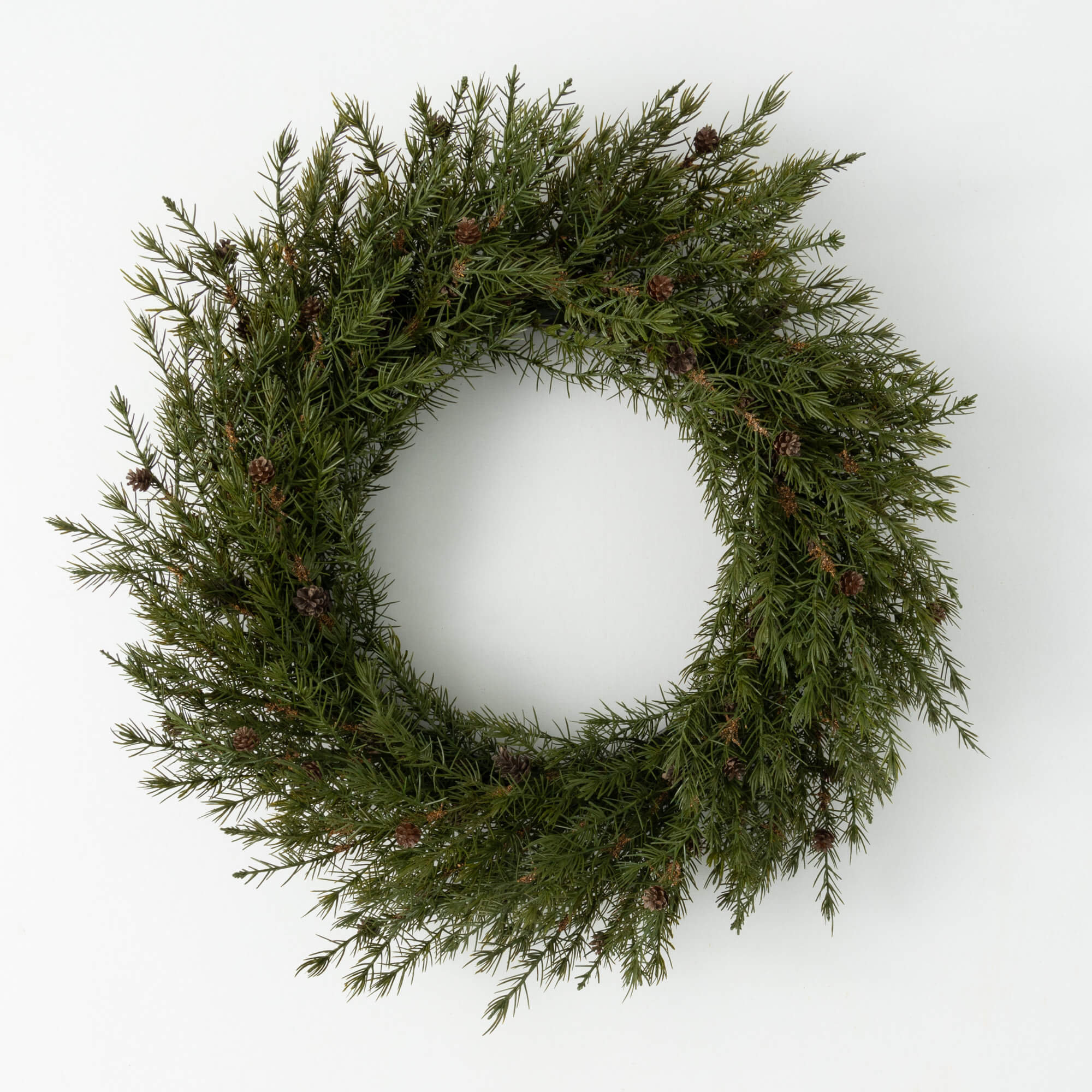 26.5" Artificial Cedar Pinecone Christmas Wreath, Green