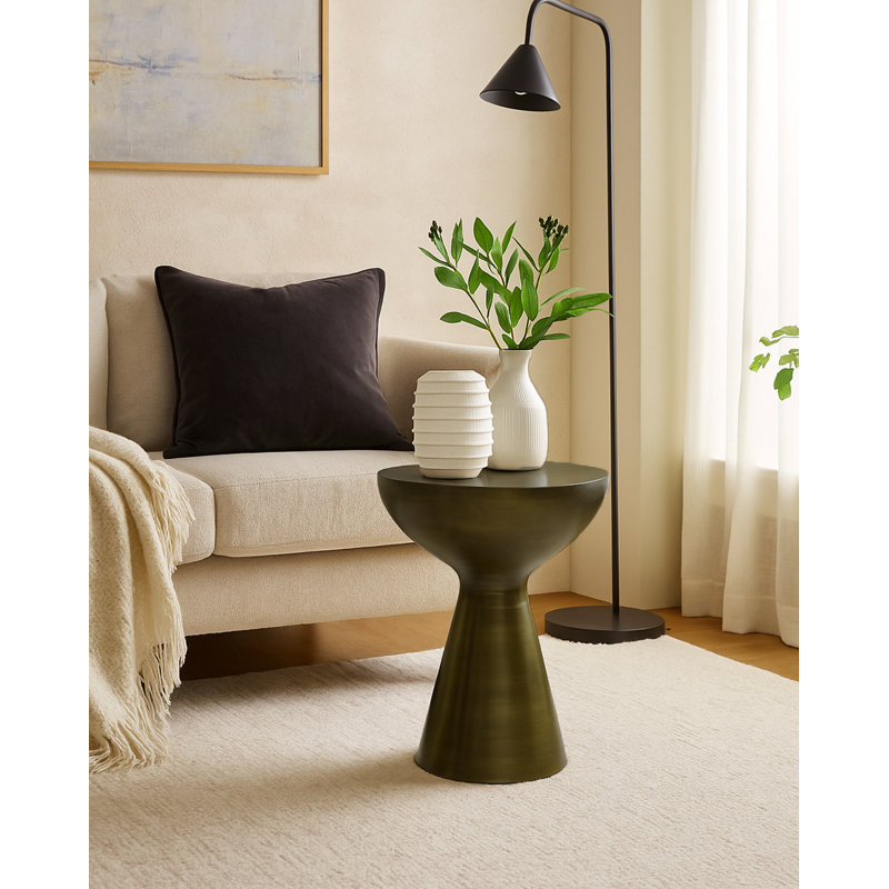 Beatrix Pedestal End Table, Bronze