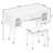 Elegant Vanity Makeup Table & Chair Set With Organizer, Writing Desk, And Charging Port For Modern Living-2080276095