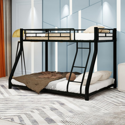 Heavy-Duty Metal Bunk Bed, Twin over Full, Black