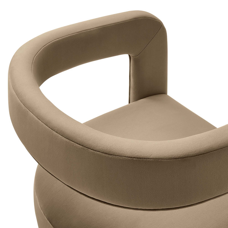 Winslow Barrel Performance Velvet Dining Chair, Taupe