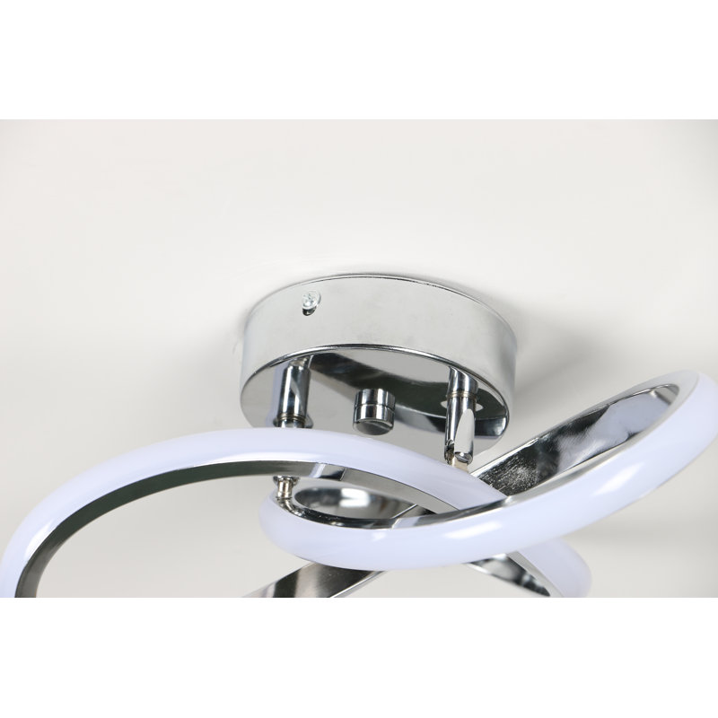 Modern LED Ceiling Light, 20W Modern Spiral Design LED Lamp, 6000K, Sliver