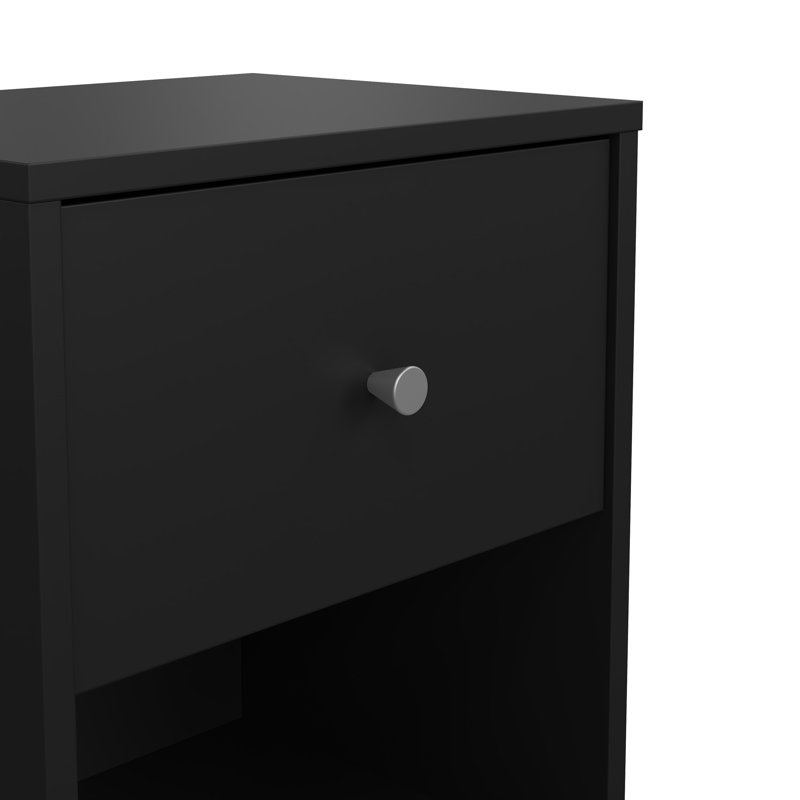 Ensemble de 2 tables de chevet 1 tiroir Clanton, Noir