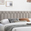 Cadre de lit tête de lit à motif de losanges moderne en tissu pour grand lit 1pc-2007269445