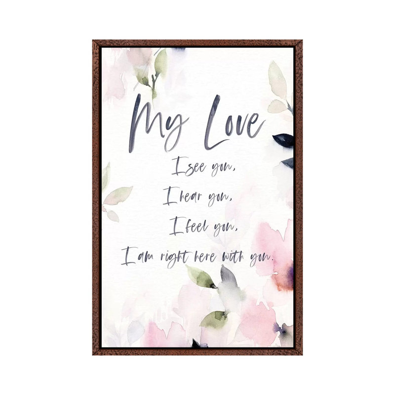 My Love by Stephanie Ryan - Painting on Canvas, Classic Brown Wood Floater Framed, 66.04cm H x 45.72cm W x 3.81cm D