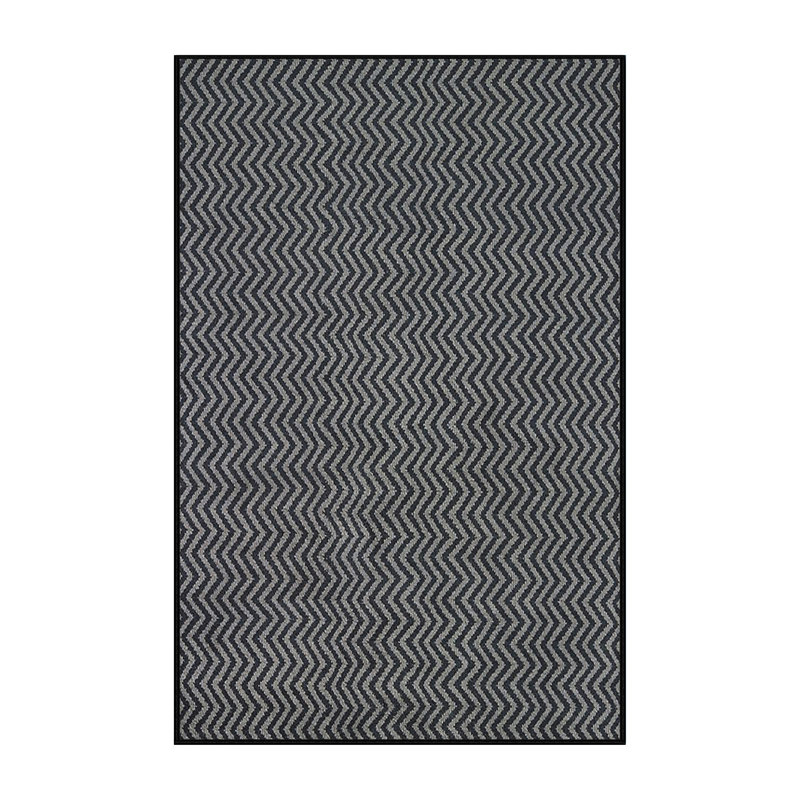 Tapis noir à chevrons Alanys, Rectangle 7 pi x 9 pi