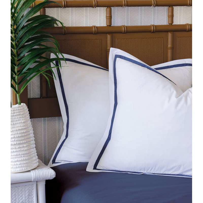 Tessa Sham, King, White/Navy, Multi-stripe
