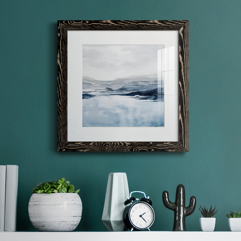«Faded Horizon II», reproduction encadrée de qualité supérieure - prête à être accrochée, Cadre noir