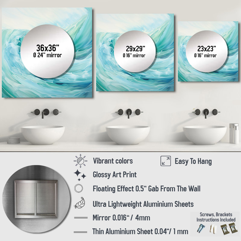 Odling Aluminum Square Mirror, 36" x 36"