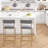 2pcs Bar Stools Kitchen Bar Stools With Footrest, 25.5 In Upholstered Bar Chairs Counter Barstools Gold