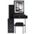 29.2" Small Size Left Bedside Cabinet Vanity Table + Cushioned Stool, 2 AC+2 USB Power Station, Hair dryer bracket, Extra Large Touch Control Sliding LED Mirror, Tri-color Switching, Brightness Adjust-233085434
