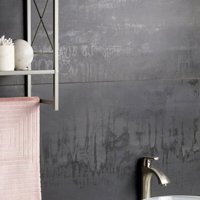 Angela Harris Inspira Steel Matte Porcelain Tile, Light Gray