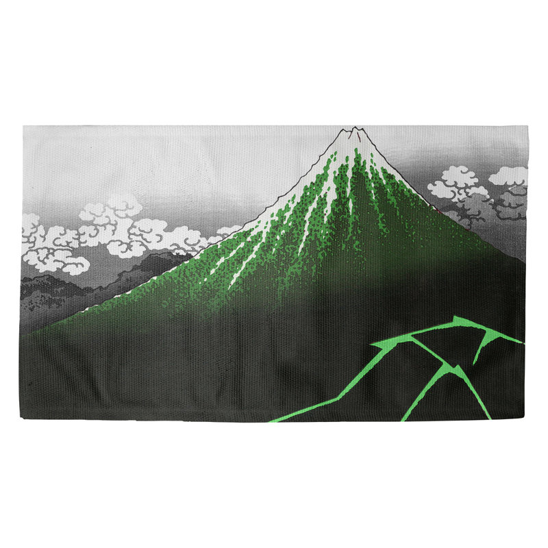 Tapis vert « L'orage sous le sommet » Clair, Rectangle 2 pi 2 po x 3 pi 4 po