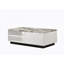 Table basse blanche 47 po avec plateau en faux marbre blanc