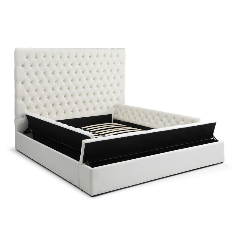 Lit plateforme avec rangement Serenity, Crème, Grand