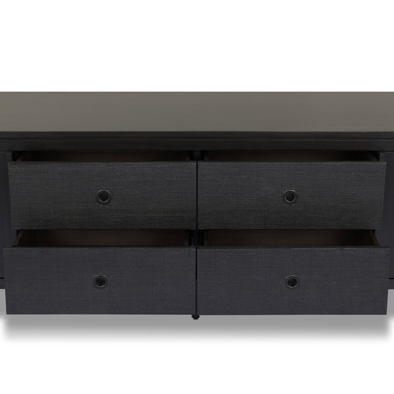 Dawn Media Console-Black Raffia