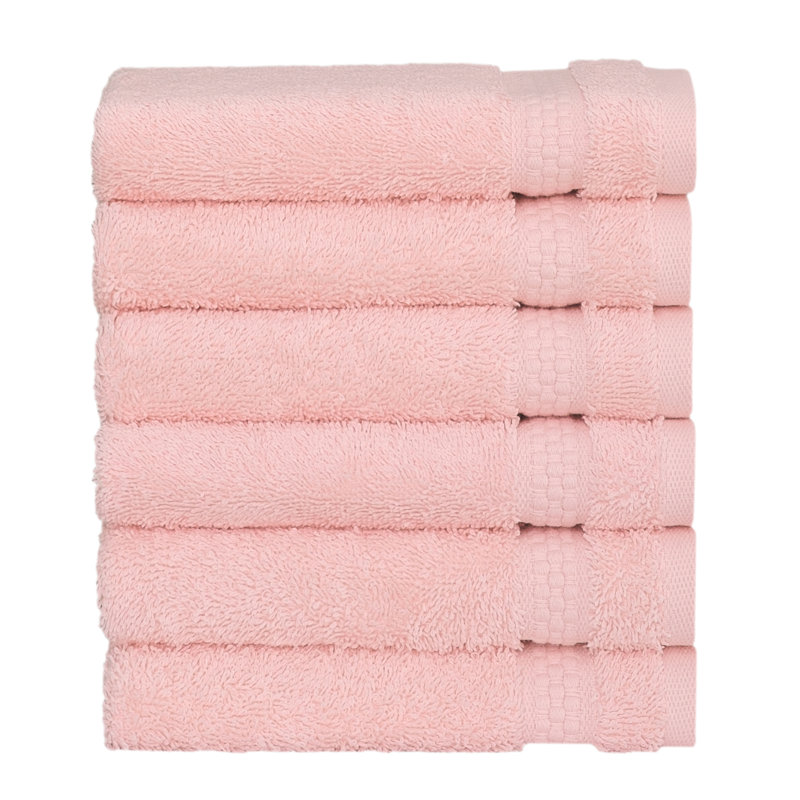 STARLIGHT 100% Turkish Cotton Terrycloth Washcloths, Pink