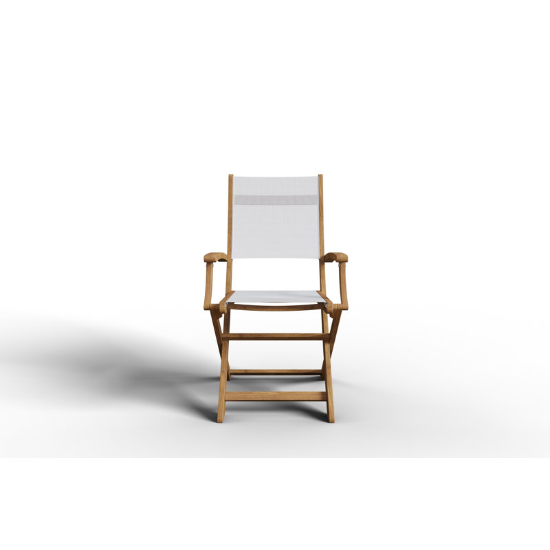 Chaise de salle à manger d'extérieur en bois Nawa, Bois naturel / blanc