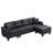Modern Leather Sectional Sofa with Transformable Chaise Lounge