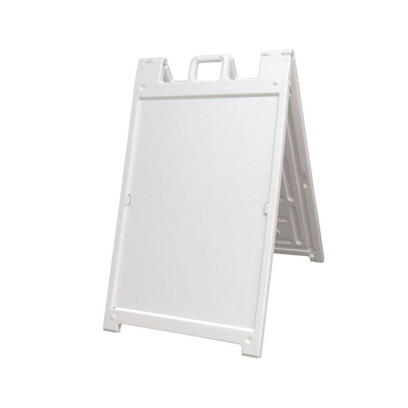 Plasticade Signicade A Frame Plain Portable Folding Sidewalk Sign, White