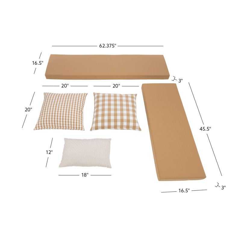 Eslick Nook 5-Piece Cushion Set, Beige