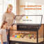 Cage à hamster avec armoire de rangement, cage pour petits animaux avec panneaux en acrylique faciles à voir et plateau ouvrable, habitat pour cochon d'Inde