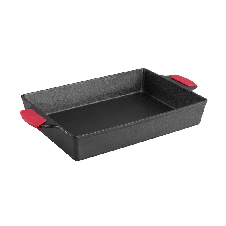 Lodge Cast Iron Loaf Pan with Silicone Handles, 8.5 x 4.5, Black