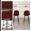 Ensemble de table de salle à manger moderne à éclairage DEL avec 4 tabourets de bar, finition en marbre noir et conception à hauteur de comptoir pour une utilisation polyvalente