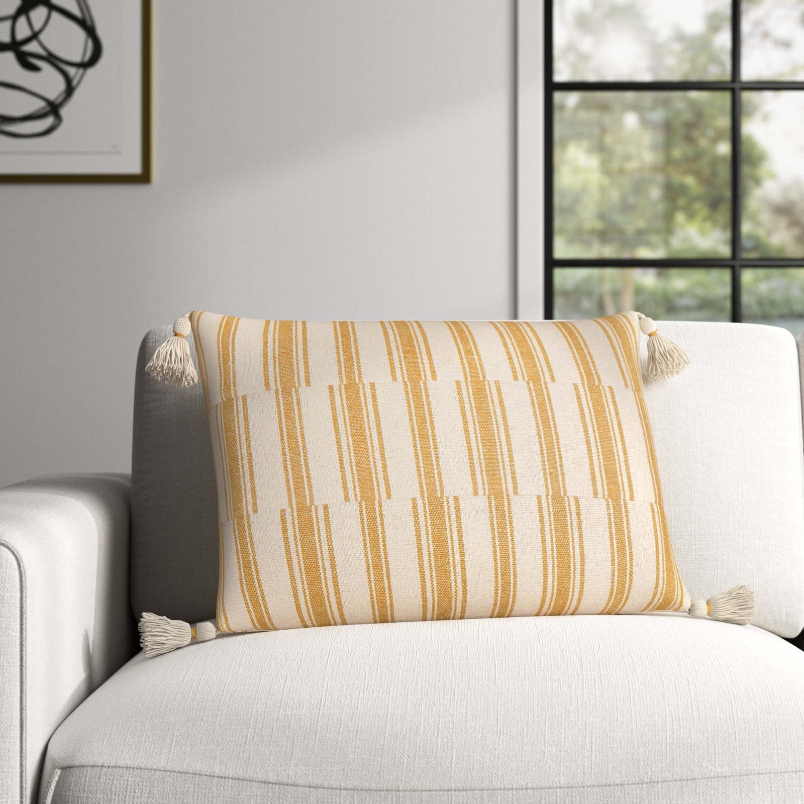 Robina Tassels Cotton Lumbar Pillow Cover
