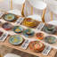 24 Pieces Porcelain Dinnerware, Bohemian Style, Serve For 6 Person, Multicolor
