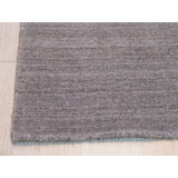 Brown Hand-Knotted Wool Viscose Striated Earth Geometric Modern Contemporary Carpet Rug