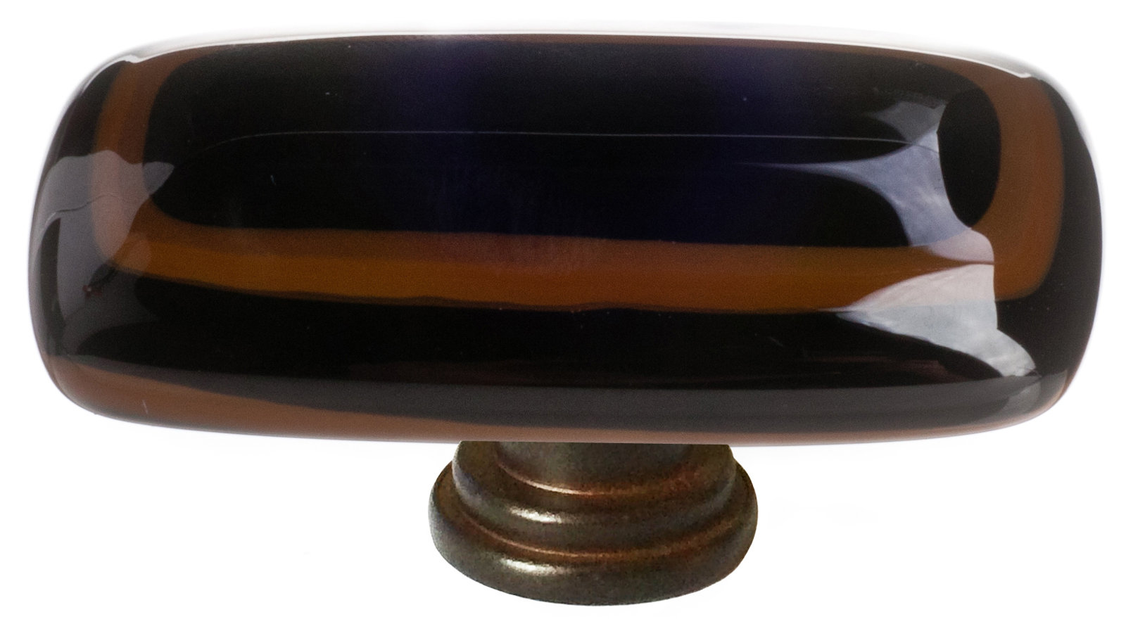 Stratum 2" Length Rectangle Knob, Woodland/Black, Oil Rubbed Bronze