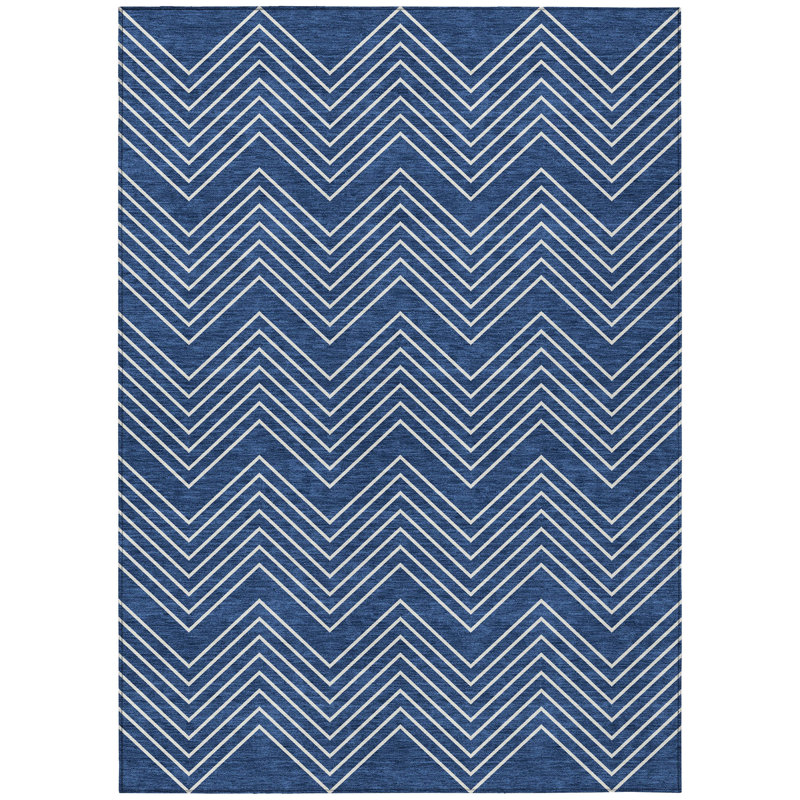 Machine Washable Indoor/Outdoor Kerwin ACN2390 Geometric Rug, Rectangle 10' x 14'