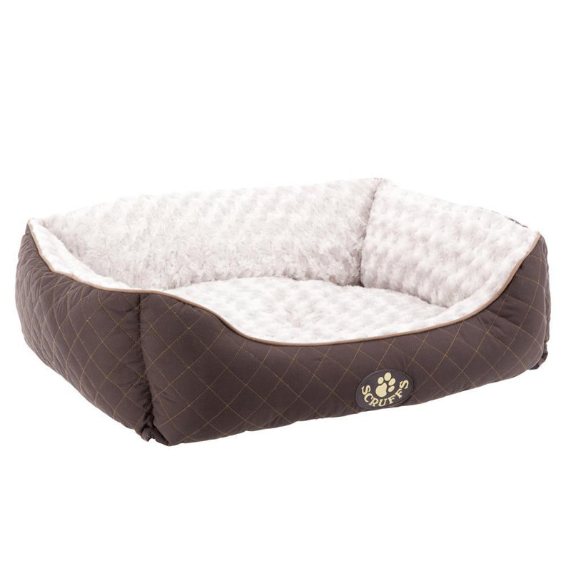 Wilton Polyester Pet Bed, Brown/White, 16cm H x 60cm W x 50cmD