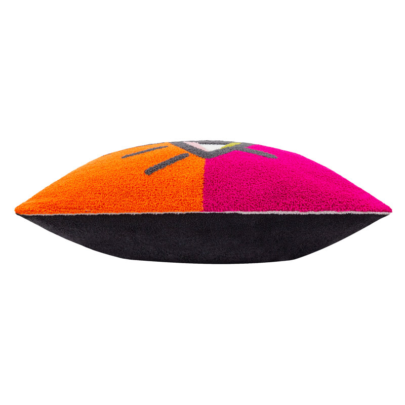 All Eyes On You Square Cushion, Orange/Pink