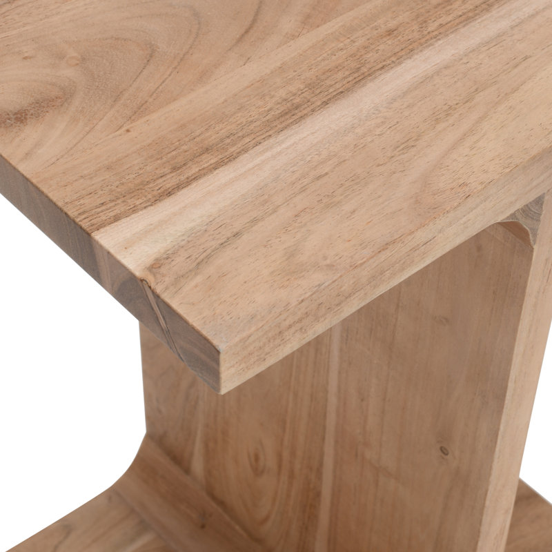 Table d'appoint moderne en bois massif Gundars, Marron clair