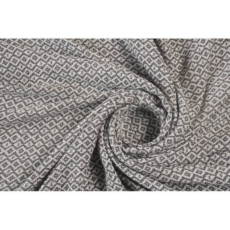 Throw Blanket Hand Woven Throw Blanket, Gray/Ivory