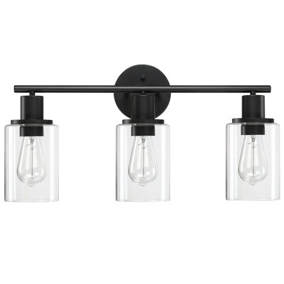 Ashod 3-Light Dimmable Matte Black Vanity Light