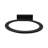 Modern Mango Wood and Iron Ring Sculpture on Rectangular Base Decorative Accent with Grooved Texture for Contemporary Display in Casual or Minimalist Settings, Sleek Freestanding Art Object-938113056