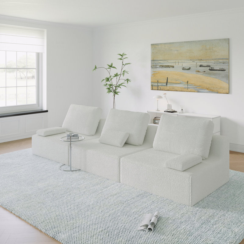 Canapé modulaire surdimensionné Boneless, 3, Blanc