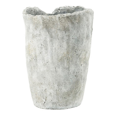 De 2 jardinières ciment en ciment de 6,5 po x 6 po x 8,5 po, couleur gris antique, peut accueillir des plantes de taille moyenne, de couleur grise, étanches pour le rangement des plantes