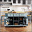 Grand îlot de cuisine de 53 pouces avec tabourets de bar, prises de courant et beaucoup de rangement, parfait pour les cuisines modernes et les salles à manger-1890512334