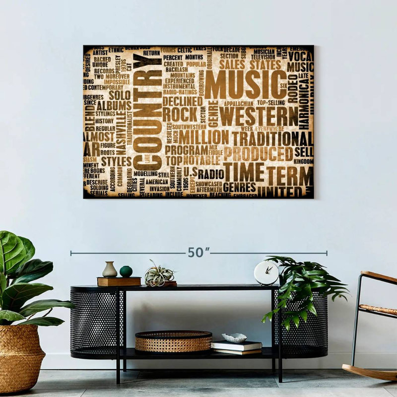 Abarca Country Music Words, H 30 po x l 45 po