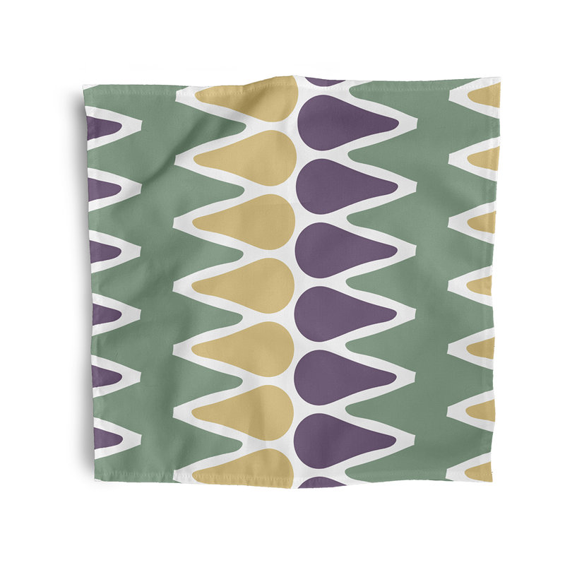 Gerhild Polyester Geometric Square Napkin, Yellow