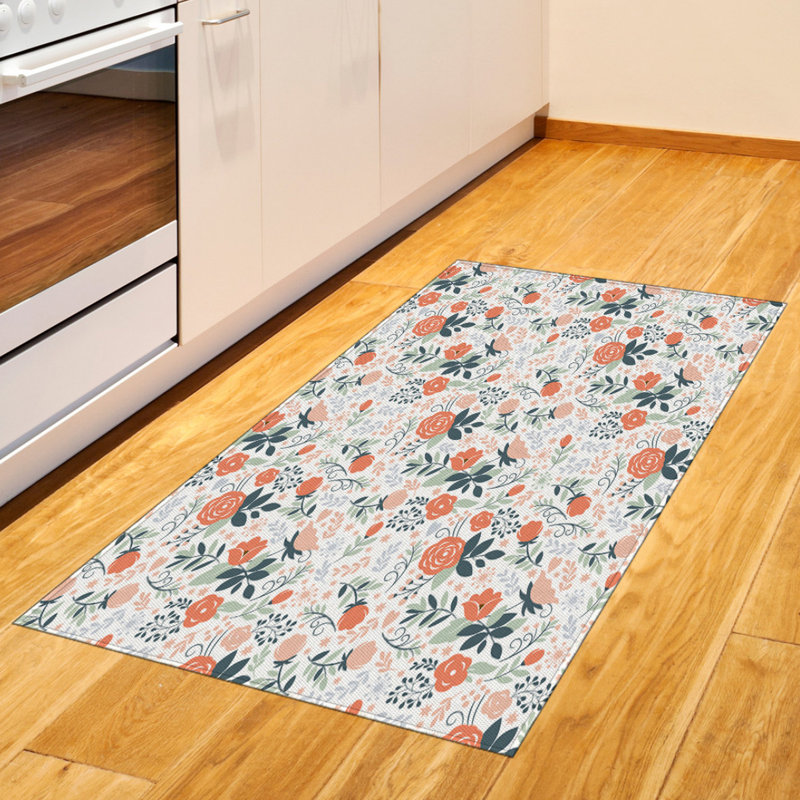 Floral High Density Long Fiber Poly Threads Decorative Area Rug Carpet, Rectangle 2'7" x 5'
