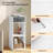 Bookcase with 3 levels, free -standing shelf with 1 fabric drawer, 2 cubes, open shelf, small storage shelf-1924920418