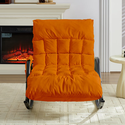 Chaise berçante inclinable réglable avec structure en acier au carbone rembourrée à poches latérales