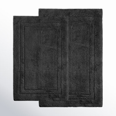 Sandcliff Cotton Non-Skid Machine Washable 2 Piece Bathroom Rug Set
